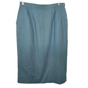 Pendelton Baby Blue Wool Pencil Skirt Size 10